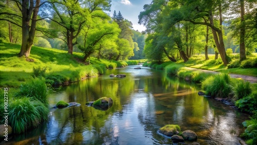 Serene Stream: A Winding Path to Tranquility  Generative AI