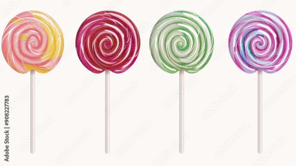 collection of colorful sweet lollipops isolated on white background collection of colorful sweet lollipops isolated on white background