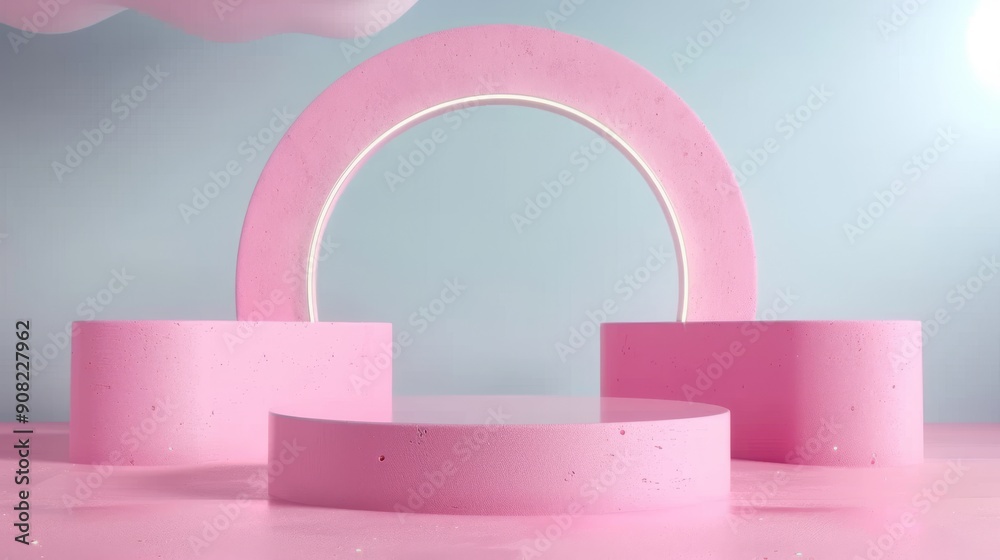 abstract minimal pink background with cylinder podium abstract minimal pink background with cylinder podium