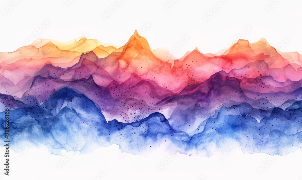 Watercolor abstract dusk on a white background. Watercolor abstract dusk on a white background.