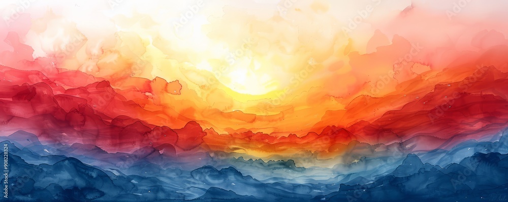Watercolor abstract evening sky on white. Watercolor abstract evening sky on white.