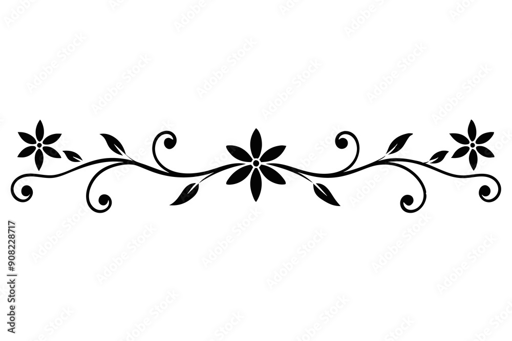graphic with a black white and pink elegant plant flower ornament on an isolated background graphic with a black white and pink elegant plant flower ornament on an isolated background
