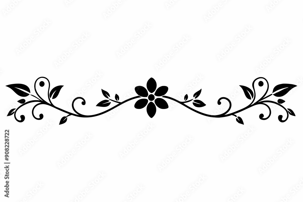 graphic with a black white and pink elegant plant flower ornament on an isolated background graphic with a black white and pink elegant plant flower ornament on an isolated background