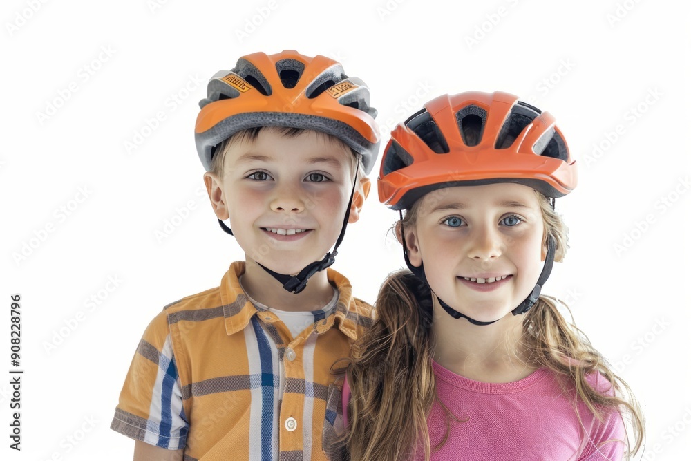 Two Kids Wearing Bike Helmets 2 Two Kids Wearing Bike Helmets 2
