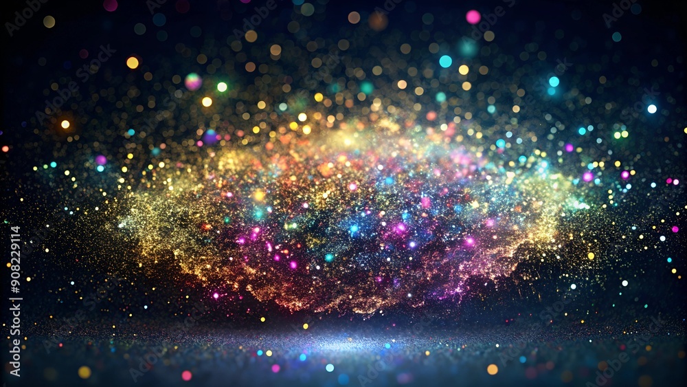 Abstract nebula of glittering lights and vibrant colors, festive design Abstract nebula of glittering lights and vibrant colors, festive design