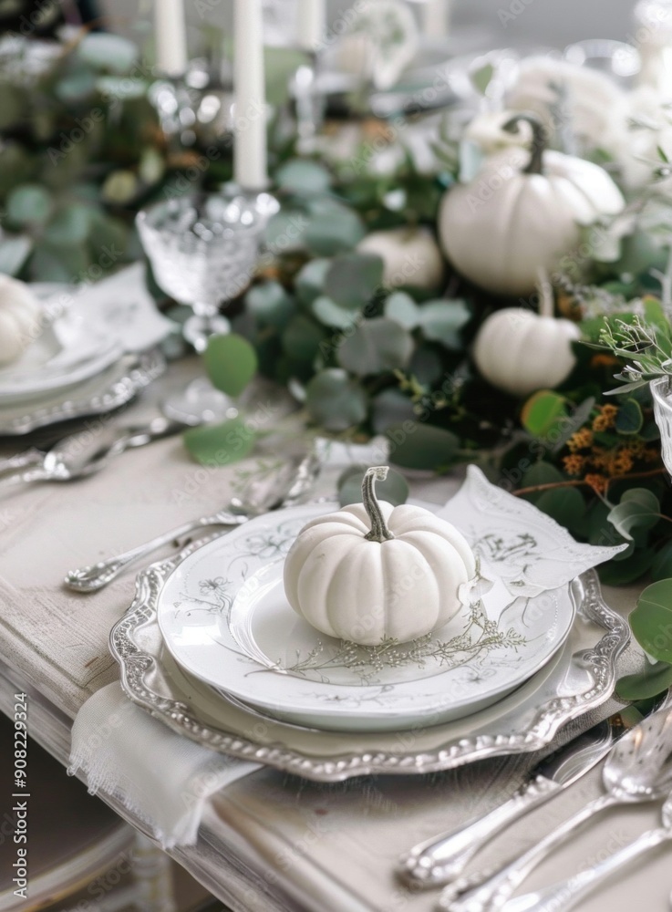 Green and White Thanksgiving Color Scheme