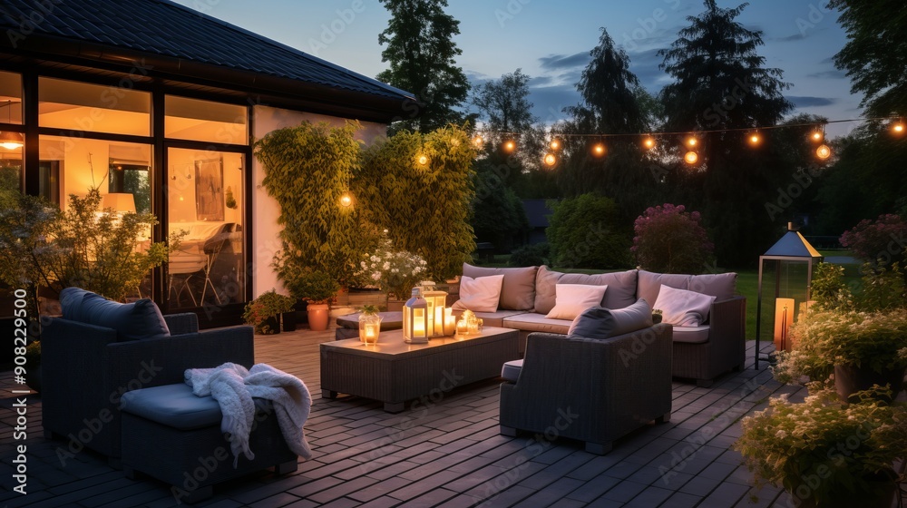 Cozy Evening Patio with String Lights and Candles 16 Cozy Evening Patio with String Lights and Candles 16