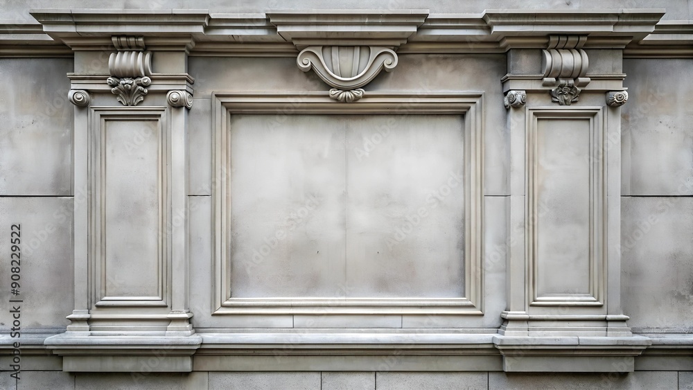 Obraz premium Concrete Wall with Architectural Details AI Generated