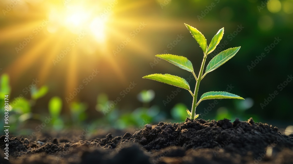 A Young Sapling Growing Towards The Sun A Young Sapling Growing Towards The Sun