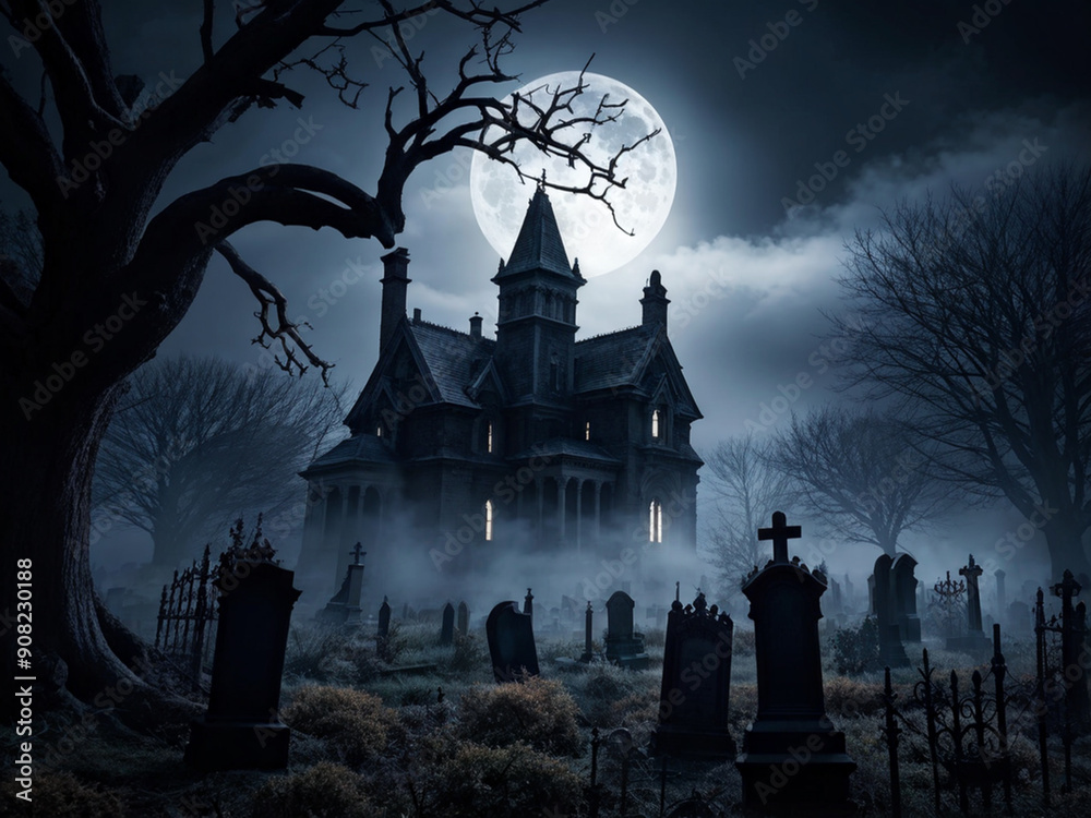 Frightened Souls in Dark Halloween Night Frightened Souls in Dark Halloween Night