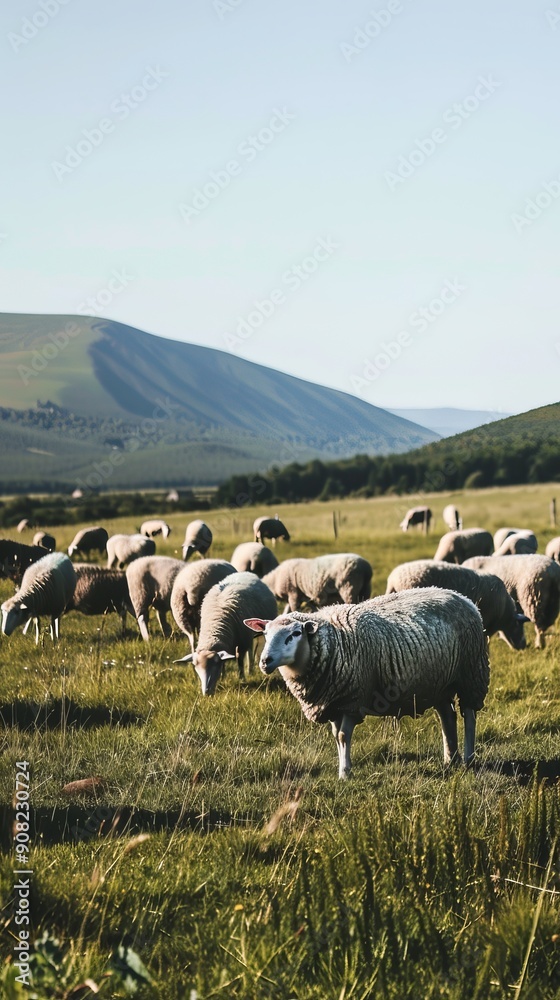 Obraz premium Sheep in Open Field