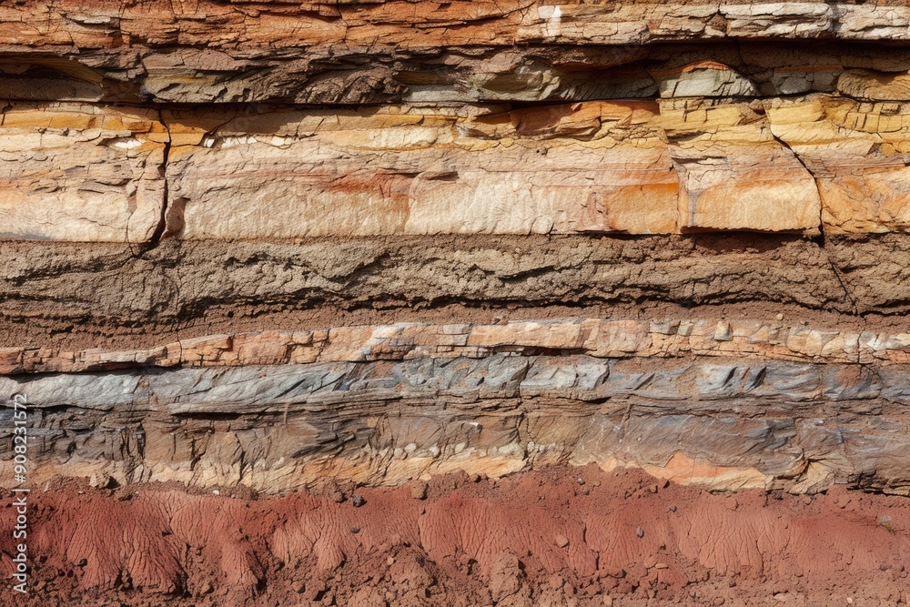 Sediment Layers. Geology of Dales Gorge in Karijini National Park with Rocks and Desert Landscape Sediment Layers. Geology of Dales Gorge in Karijini National Park with Rocks and Desert Landscape