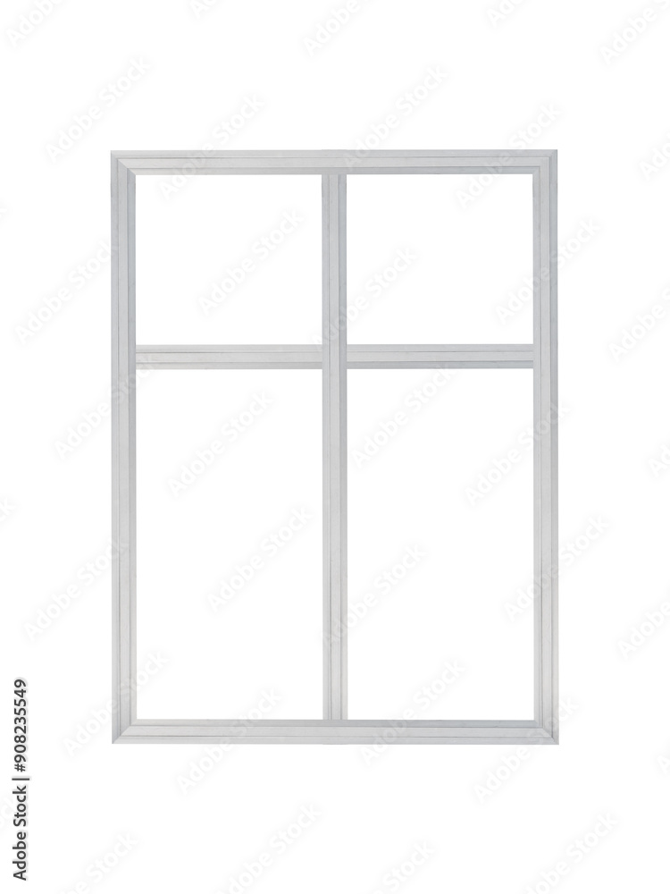 Aluminium minimalistic modern window frame is isolated. Aluminium minimalistic modern window frame is isolated.