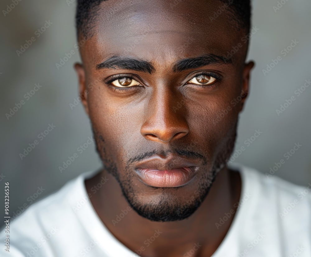 Obraz premium Young African American Man Portrait Against Solid Background