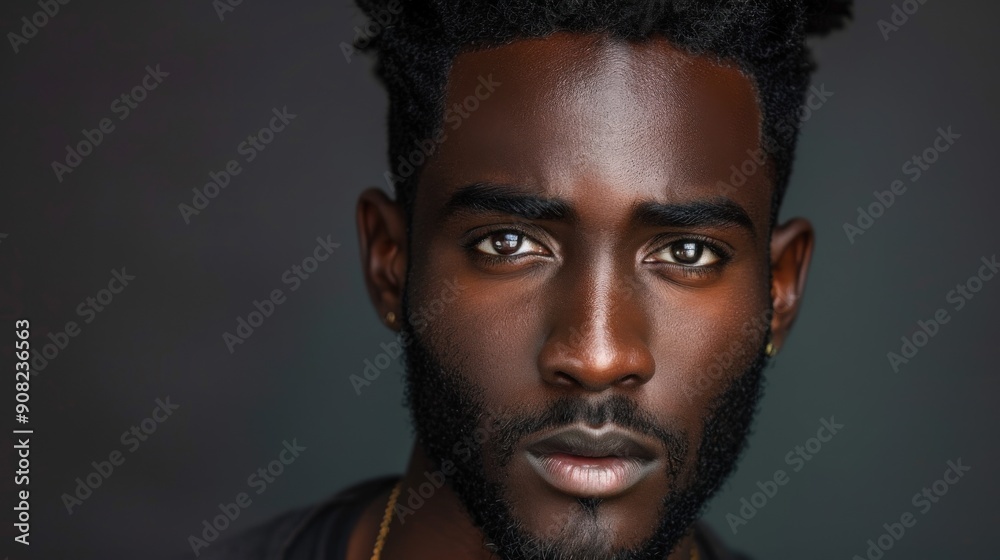 Portrait of an African American Man on Solid Background Portrait of an African American Man on Solid Background