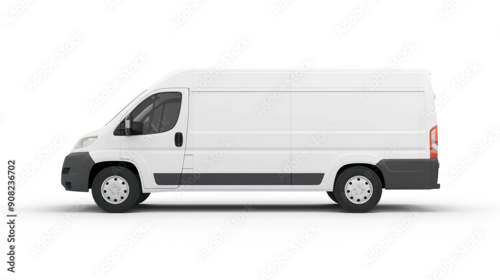 Van Profile. Modern Isolated White Cargo Vehicle for Freight and Transport Van Profile. Modern Isolated White Cargo Vehicle for Freight and Transport