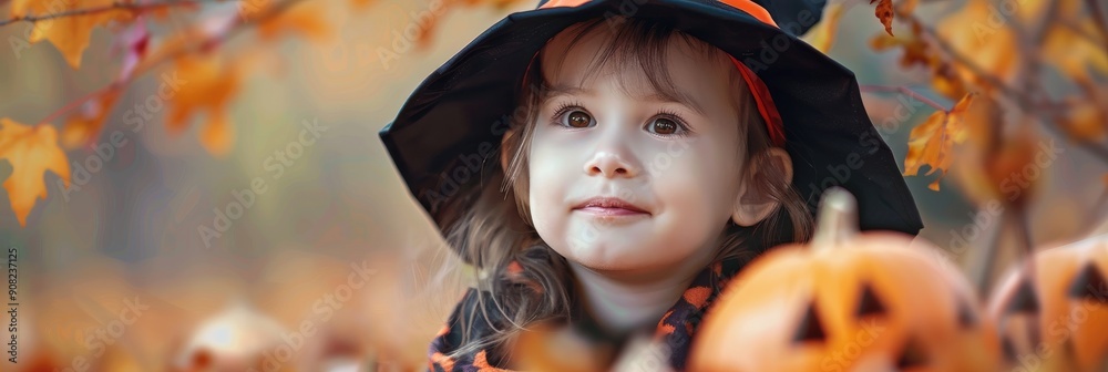 Child dressed in a spooky Halloween outfit Child dressed in a spooky Halloween outfit