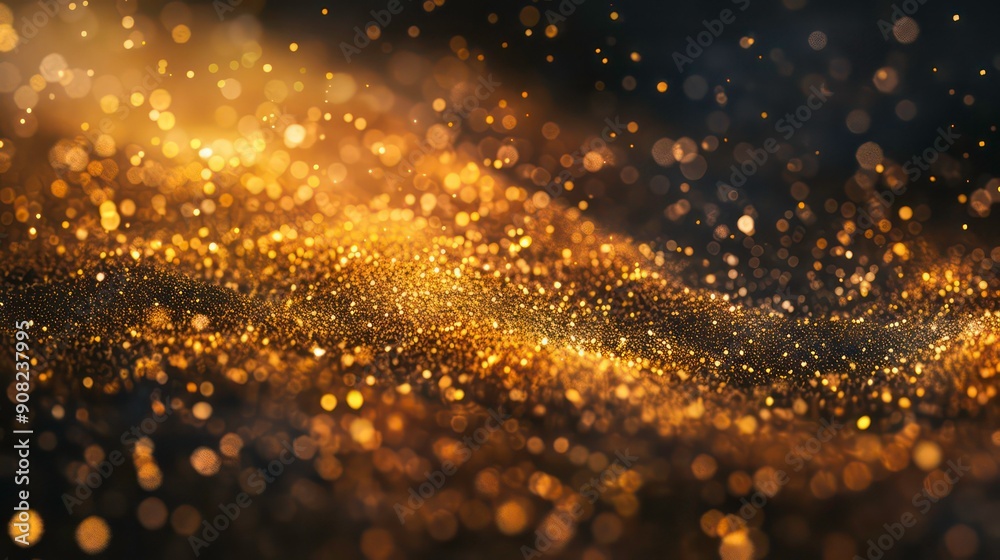 Abstract Golden Glitter and Bokeh Background Abstract Golden Glitter and Bokeh Background