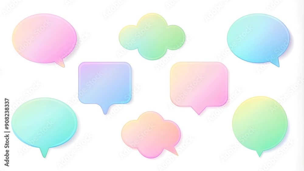 Pastel Gradient Speech Bubbles with Gentle Encouraging Quotes generative AI Pastel Gradient Speech Bubbles with Gentle Encouraging Quotes generative AI