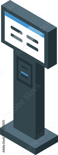Modern interactive information kiosk displaying important data on a digital screen