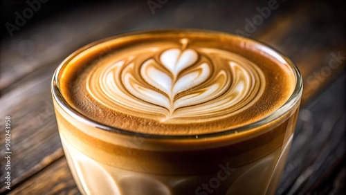 A Symphony of Creamy Layers: A Latte's Artistic Composition  generative AI