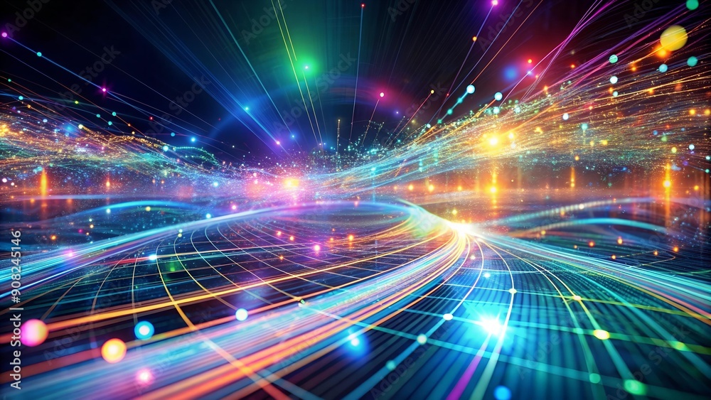 Abstract Digital Landscape: A Symphony of Data and Light  Generative AI