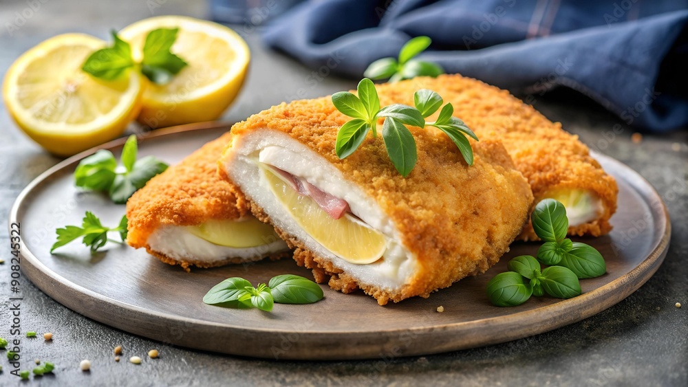 Golden-Crusted Fried Chicken Schnitzel Cordon Bleu: A Culinary Masterpiece Generative AI Golden-Crusted Fried Chicken Schnitzel Cordon Bleu: A Culinary Masterpiece Generative AI