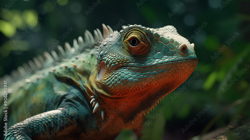Fototapeta premium iguana on a tree