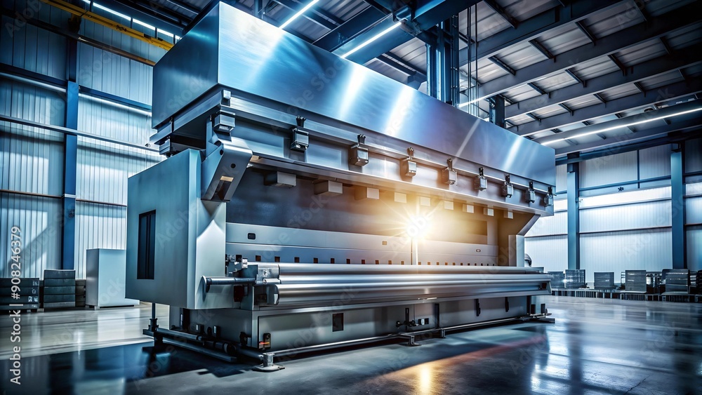 The Force of Progress: A Glowing Spotlight on a Hydraulic Bending Machine generative AI The Force of Progress: A Glowing Spotlight on a Hydraulic Bending Machine generative AI