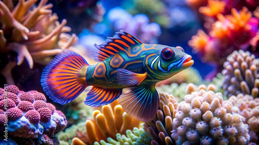 Mandarin Fish in a World of Beauty: A Visual Journey into the Ocean's Depths AI Generated Mandarin Fish in a World of Beauty: A Visual Journey into the Ocean's Depths AI Generated
