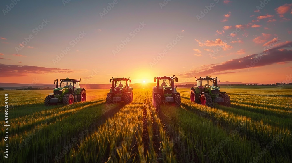 Fototapeta premium Tractors in the Field 10