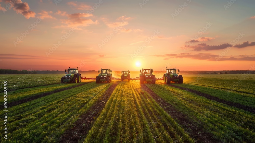 Fototapeta premium Tractors in the Field 3
