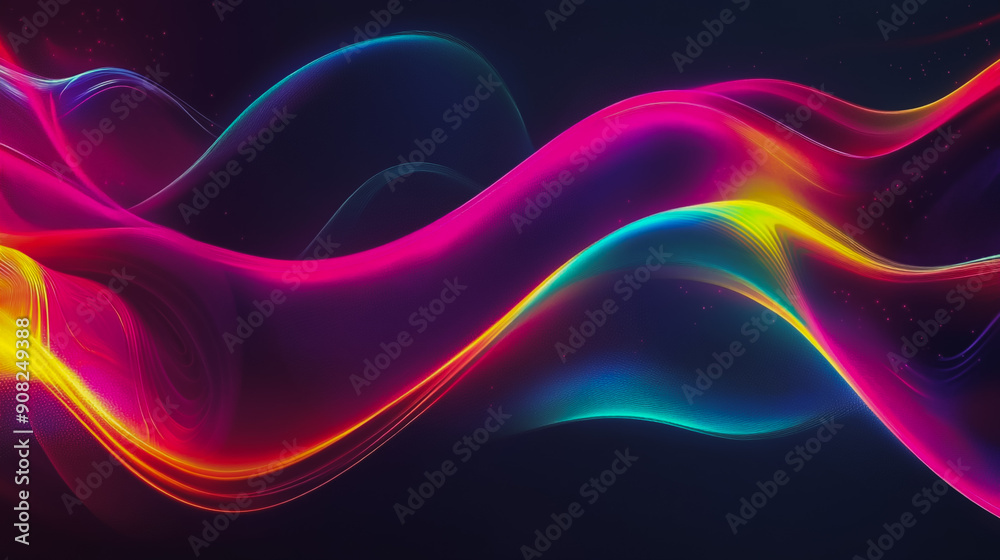 Abstract digital background electromagnetic wave background Innovation digital wave background information technology background The background is the background. gradient wave digital wave banner 
