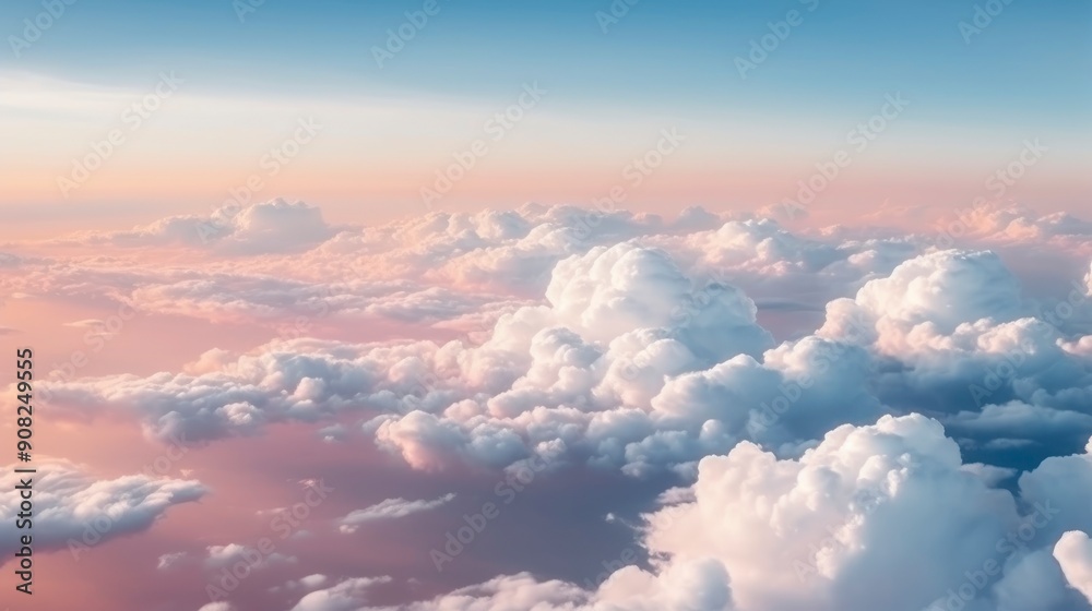 Beautiful aerial view above clouds at sunset. Flying above clouds Beautiful aerial view above clouds at sunset. Flying above clouds