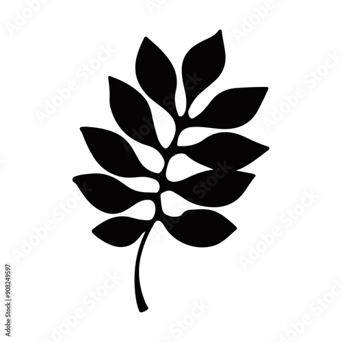 Leaf Shape Images vector silhouette black color silhouette solid white background