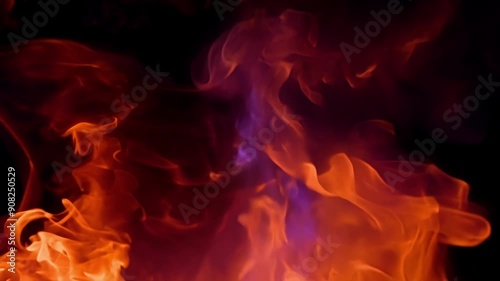 Blazing fiery smoke dances in the air creating a haunting scene that appears almost otherworldly.