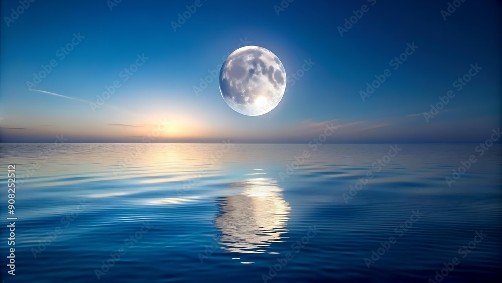 The Moon's Reflection, a Symphony of Silver and Blue Generative AI The Moon's Reflection, a Symphony of Silver and Blue Generative AI