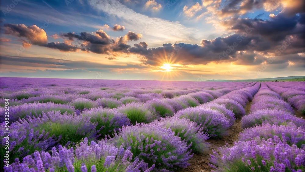 Lavender Haze: A Field of Purple Under a Hazy Sky AI Generated Lavender Haze: A Field of Purple Under a Hazy Sky AI Generated
