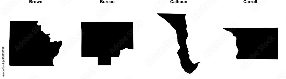 Brown, Bureau, Calhoun, Carroll outline maps Brown, Bureau, Calhoun, Carroll outline maps