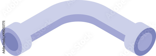 Plastic pipe is bending, creating a curved section for a plumbing system