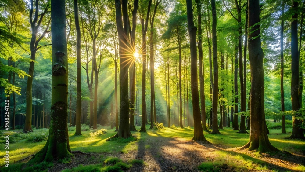 Obraz premium The Forest's Embrace: A Sanctuary of Tranquility Generative AI