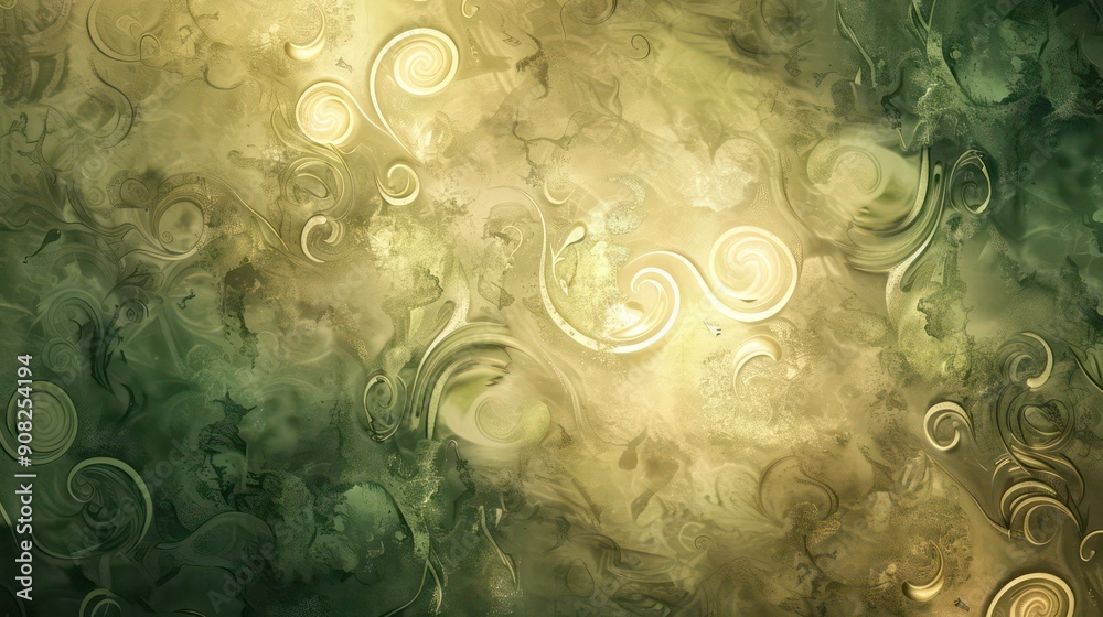 Abstract Green and Yellow Swirling Pattern Abstract Green and Yellow Swirling Pattern