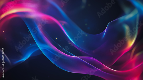 Abstract digital background electromagnetic wave background Innovation digital wave background information technology background The background is the background. gradient wave digital wave banner 