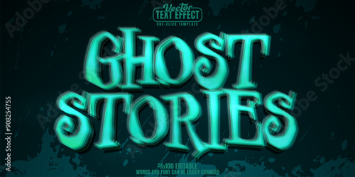 Ghost editable text effect, customizable horror and spooky 3d font style