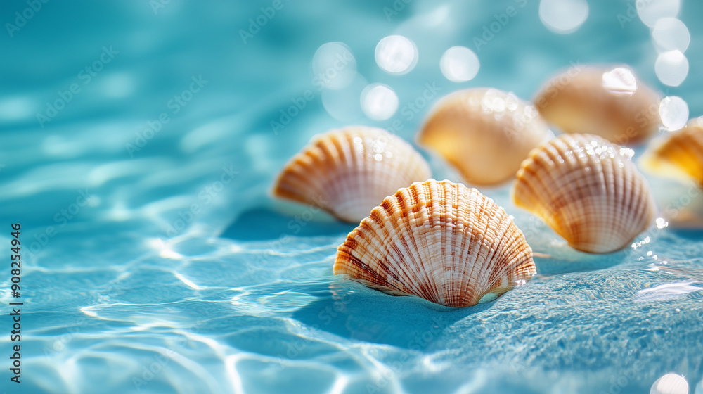 Seashells underwater close up