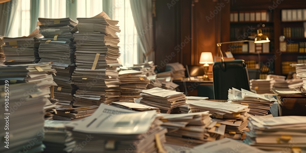 Office with Stacks of Papers 11 Office with Stacks of Papers 11