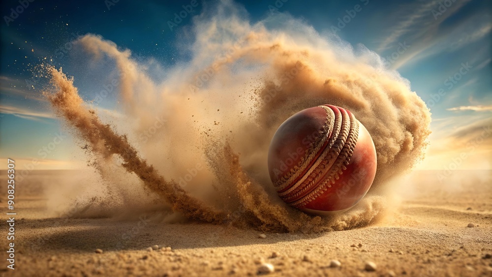Cricket Ball: A Sandstorm Explosion AI Generated Cricket Ball: A Sandstorm Explosion AI Generated