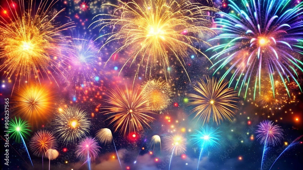 2025: A Festive Celebration with Fireworks and Confetti AI generated 2025: A Festive Celebration with Fireworks and Confetti AI generated