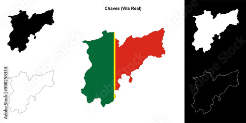 Chaves municipality outline map set