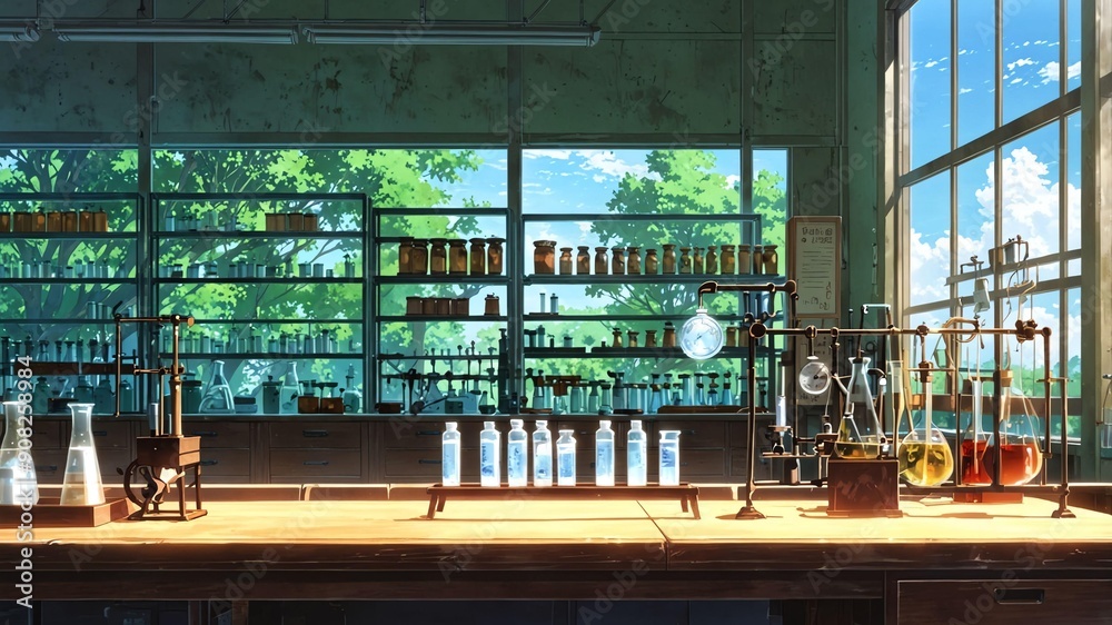 Fototapeta premium arcane laboratory laboratory dedicated to studying mag anime